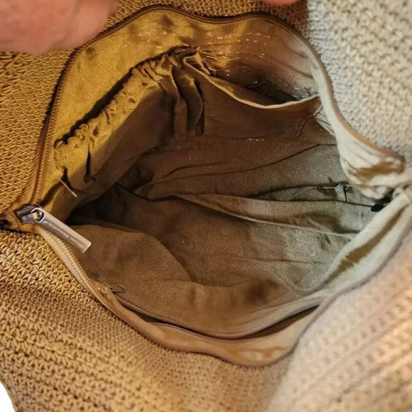 Stone Mountain Tan Weave Shoulder Bag Purse - Picture 3 of 10